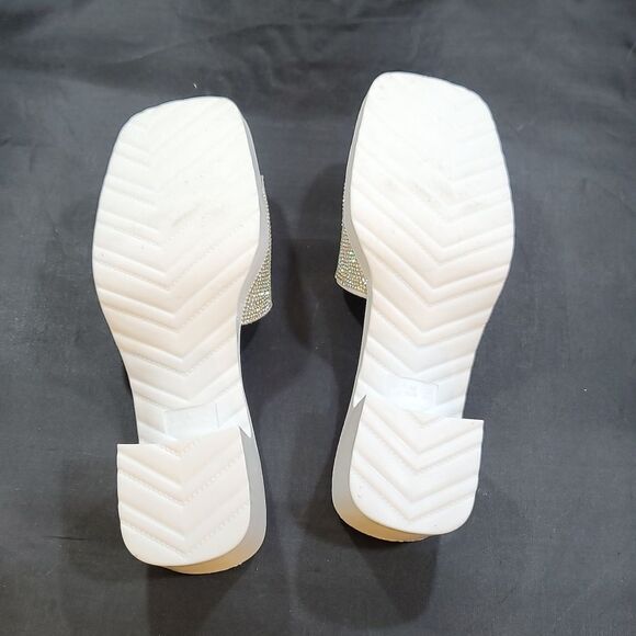 BRAND NEW TRUE RELIGION EMBELLISHMENTS BLOCK HEEL MULE OPEN GLITTER SANDAL - Picture 11 of 13